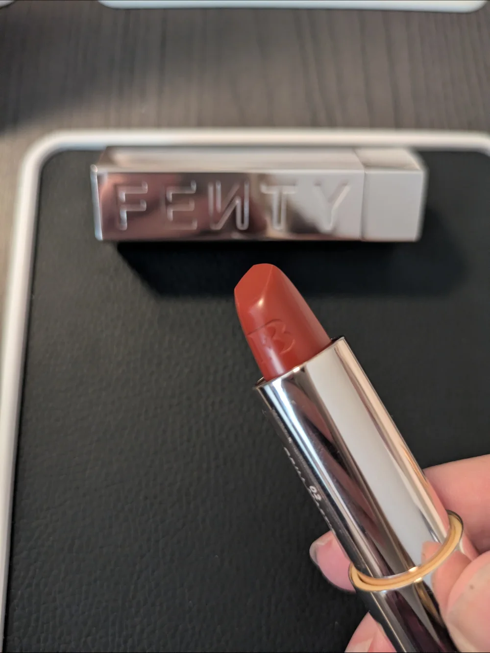 FENTY Silver Metallic Lipstick Case With Shade Grill Mast'r